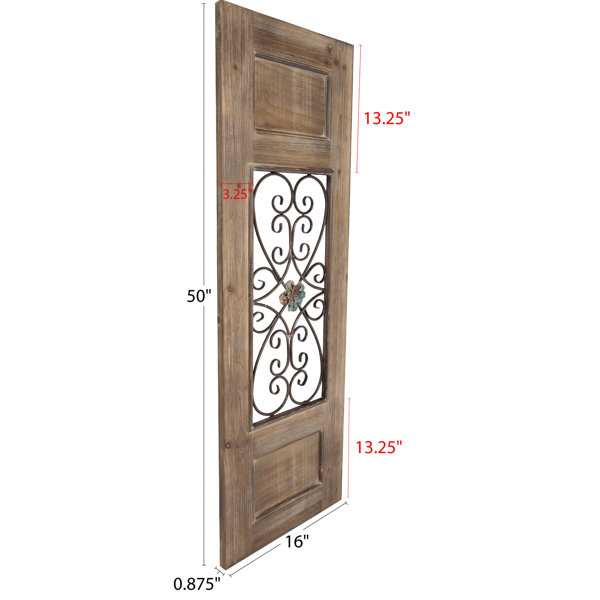 Laurel Foundry Modern Farmhouse Oliverio Decorative Metal and Wood Door